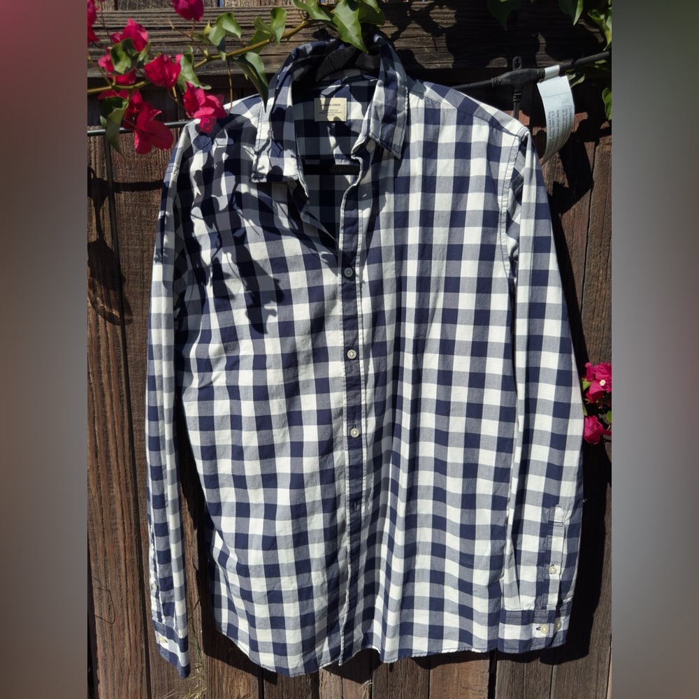 Jack jones Men's Navy Checkered Shirt size large